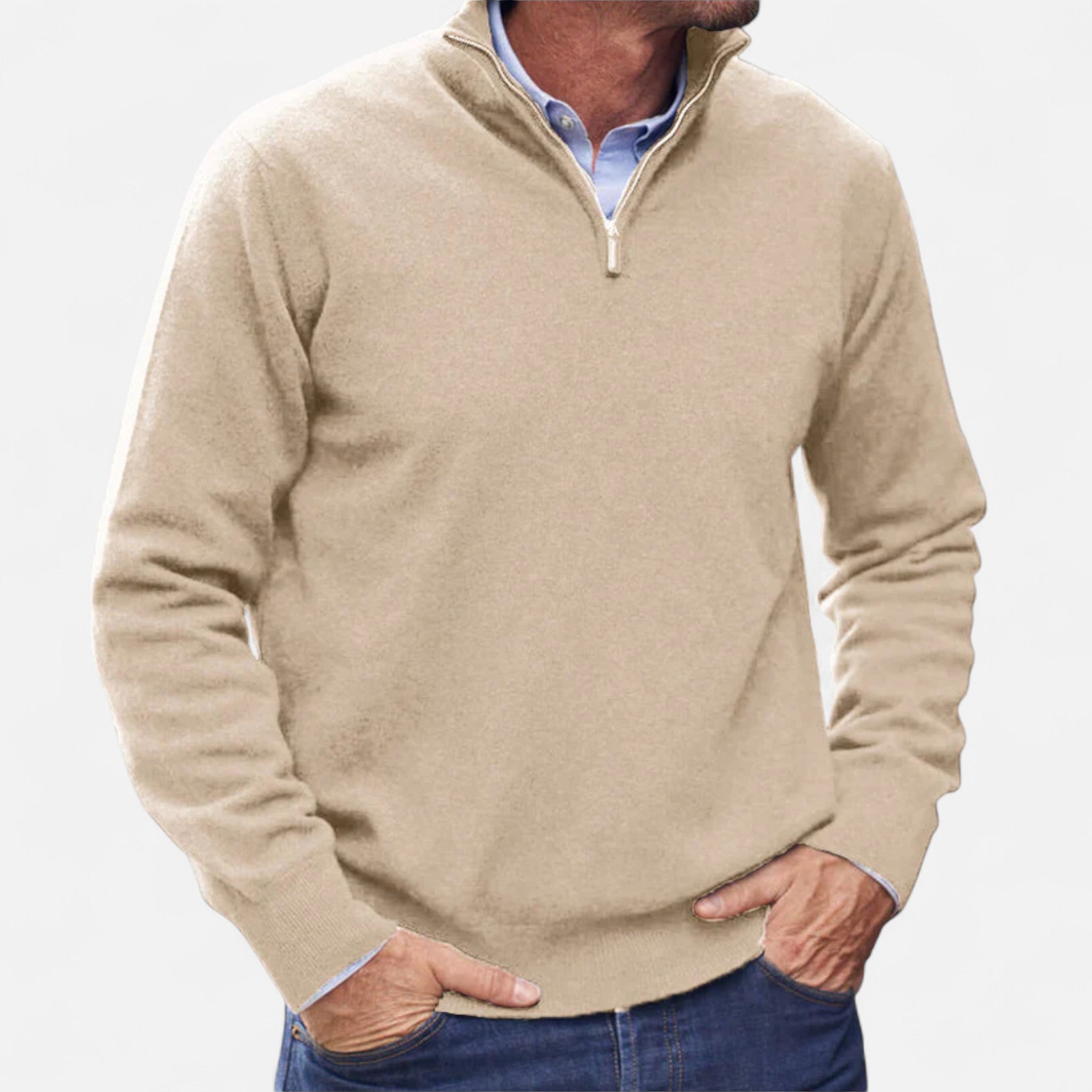 Valmonti | Men’s Sweater – Refined Zipper Elegance