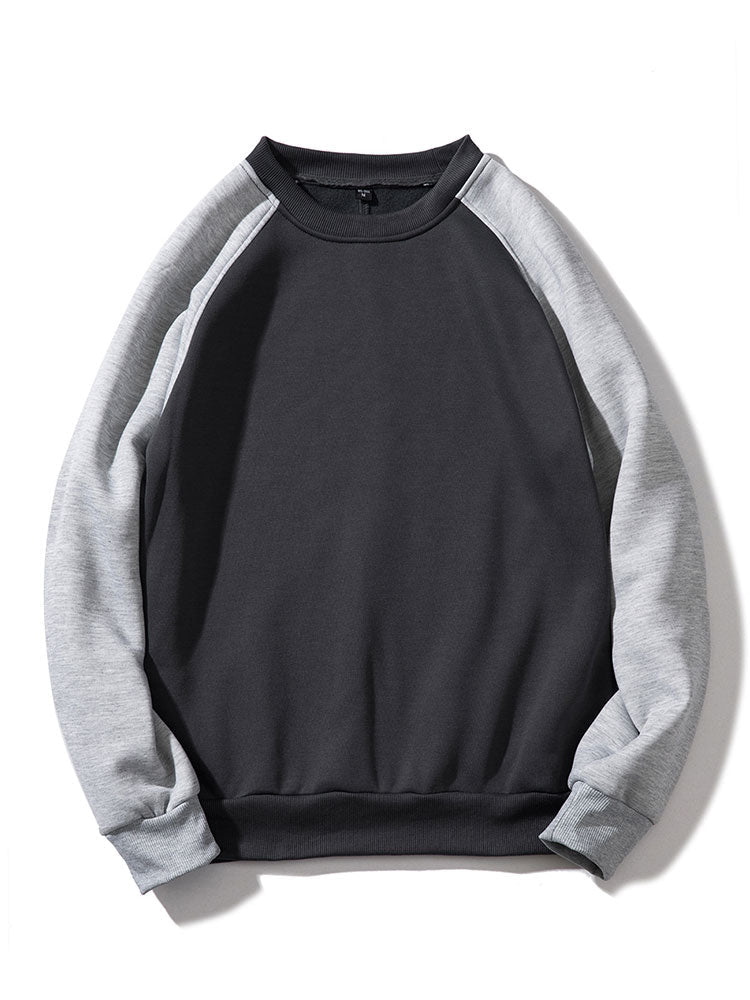 Sweatshirt masculino com mangas raglã e blocos de cor – Corte descontraído, mangas compridas, estilo desportivo casual para o dia a dia