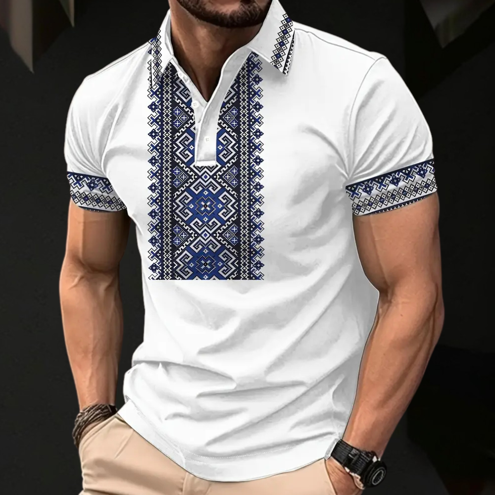 Tricou Polo Bărbați Brodat Model Detaliu Croială Slim Top Casual