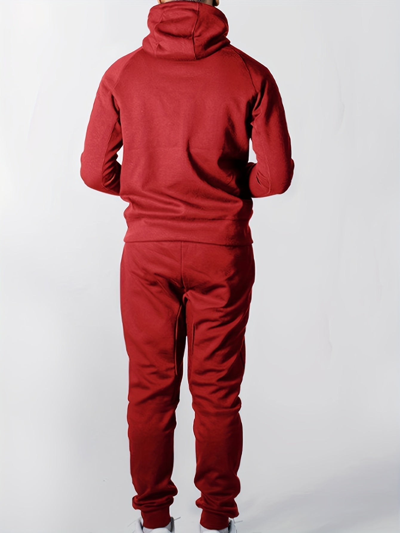 Men’s Loose Fit Hooded Tracksuit – Stretch Two-Piece Set for Spring and Autumn