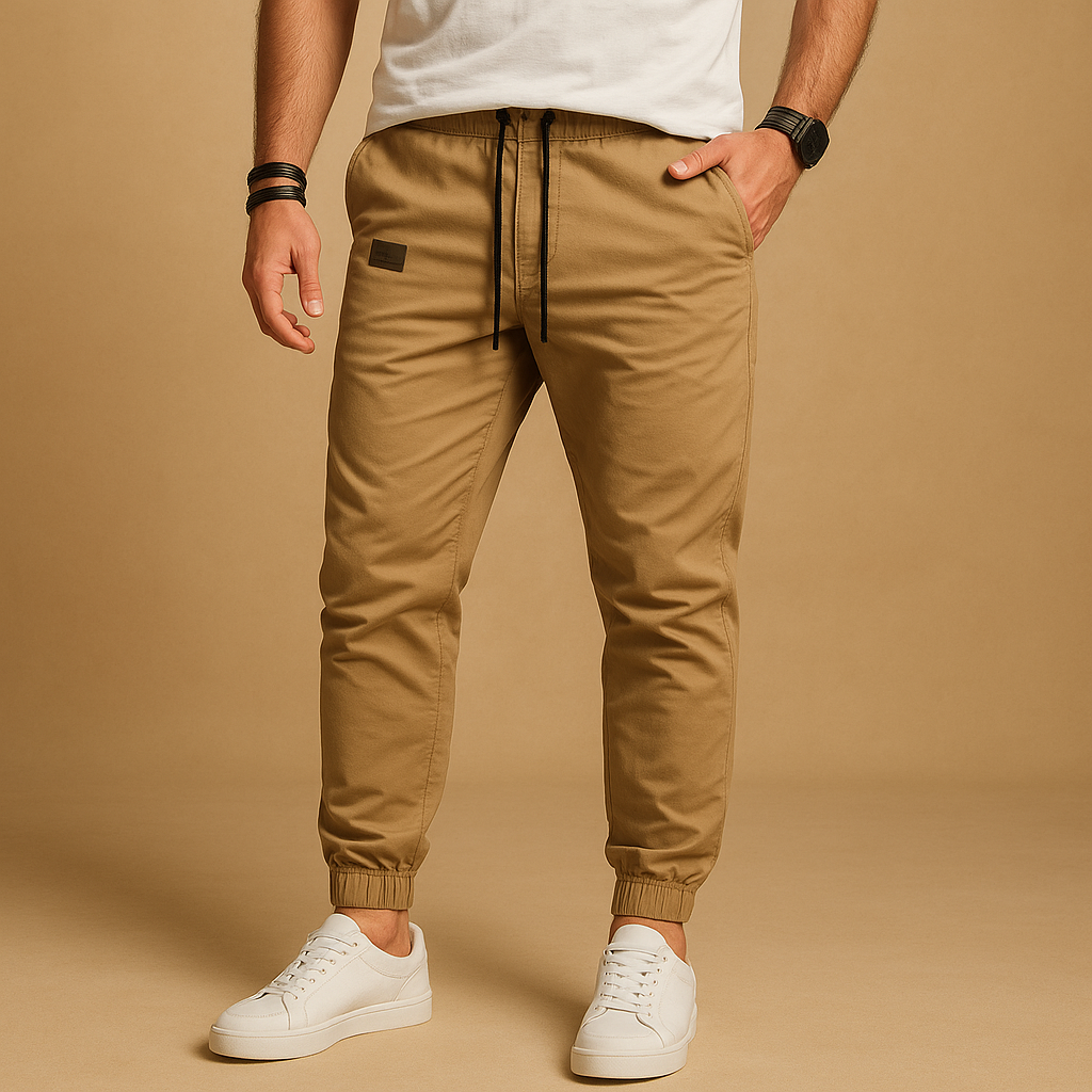Men’s Relaxed-Fit Cargo Jogger Trousers – Drawstring Waist Utility Pocket Tapered Style for Everyday Casual Outdoor Travel and Weekend Wear