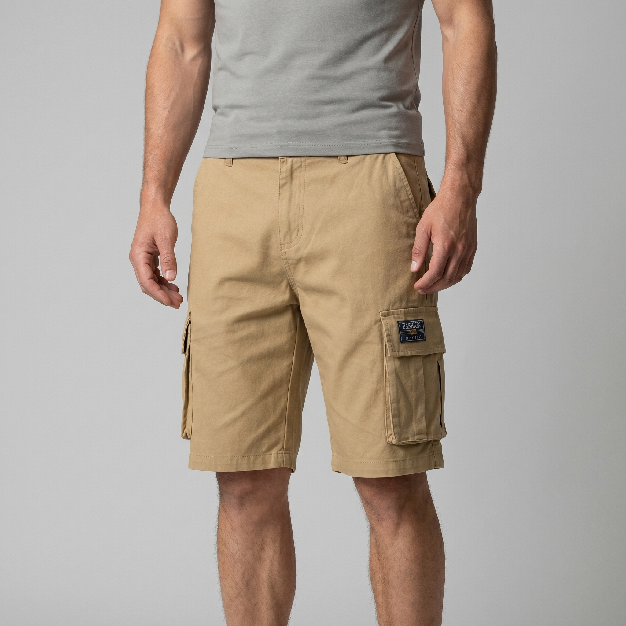 Pantaloncini Cargo da Uomo Vestibilità Comoda con Tasche Utility Stile Casual