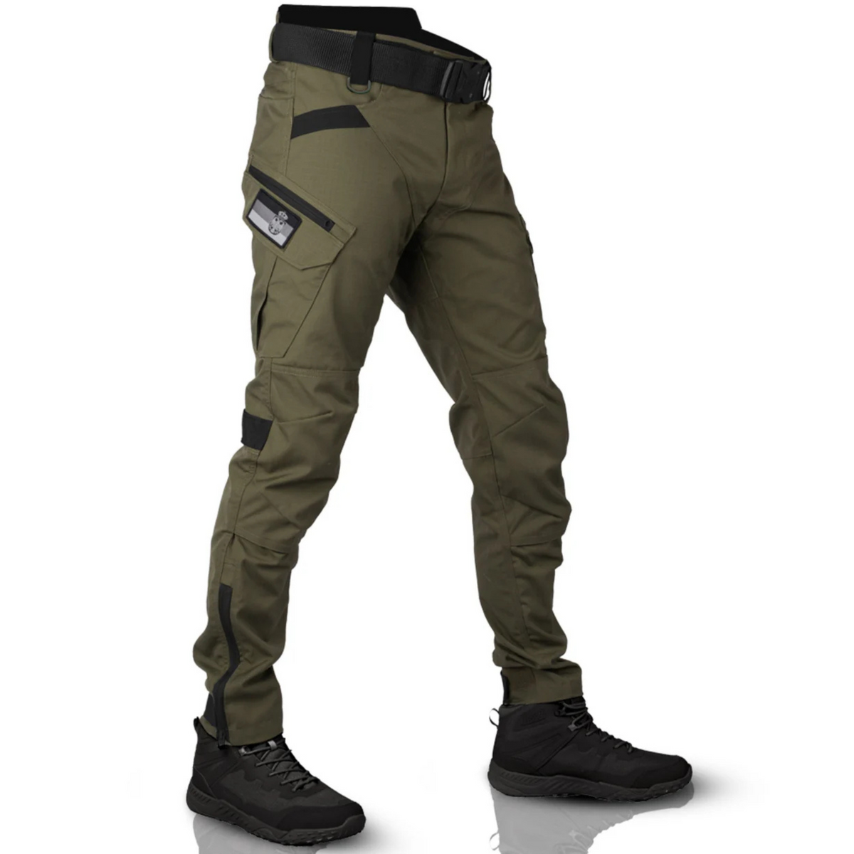 Men’s Regular-Fit Cargo Trousers – Tactical Utility Pants with Multiple Pockets and Panelled Knees
