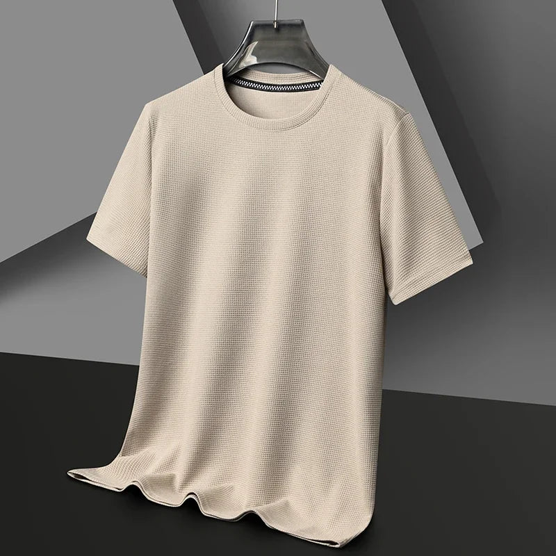 Men’s Textured Crew Neck Short Sleeve Casual T-Shirt