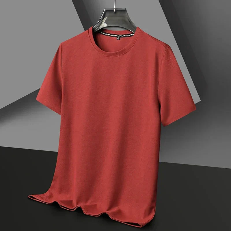 Men’s Textured Crew Neck Short Sleeve Casual T-Shirt