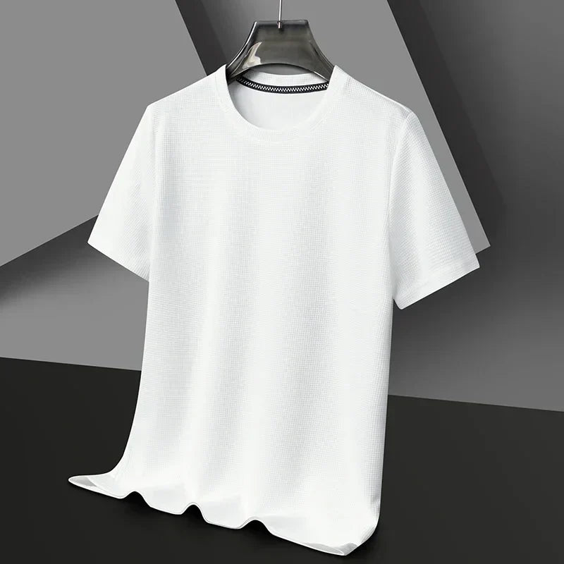 Men’s Textured Crew Neck Short Sleeve Casual T-Shirt