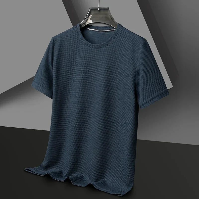 Men’s Textured Crew Neck Short Sleeve Casual T-Shirt