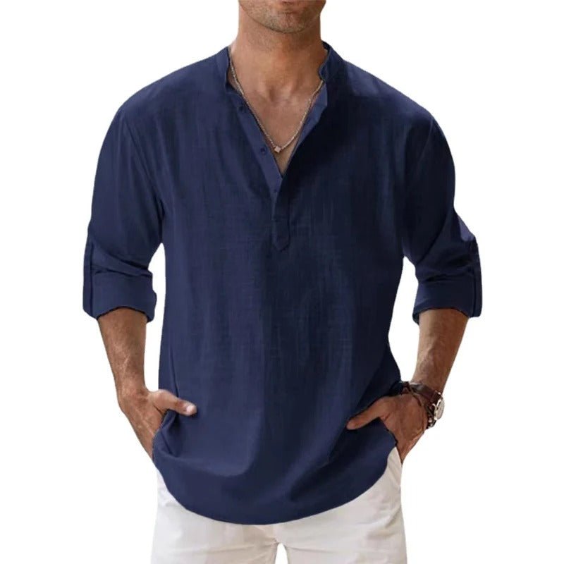 Men’s Cotton Linen Shirt – Lightweight Breathable Comfortable Stylish Casual Everyday Summer Wear