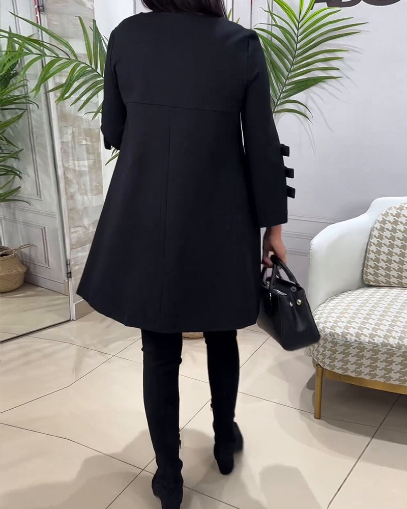 Women’s Relaxed Long-Sleeve Shift Dress – Round-Neck Casual Style for Work Everyday Autumn Winter and Smart Casual Wear