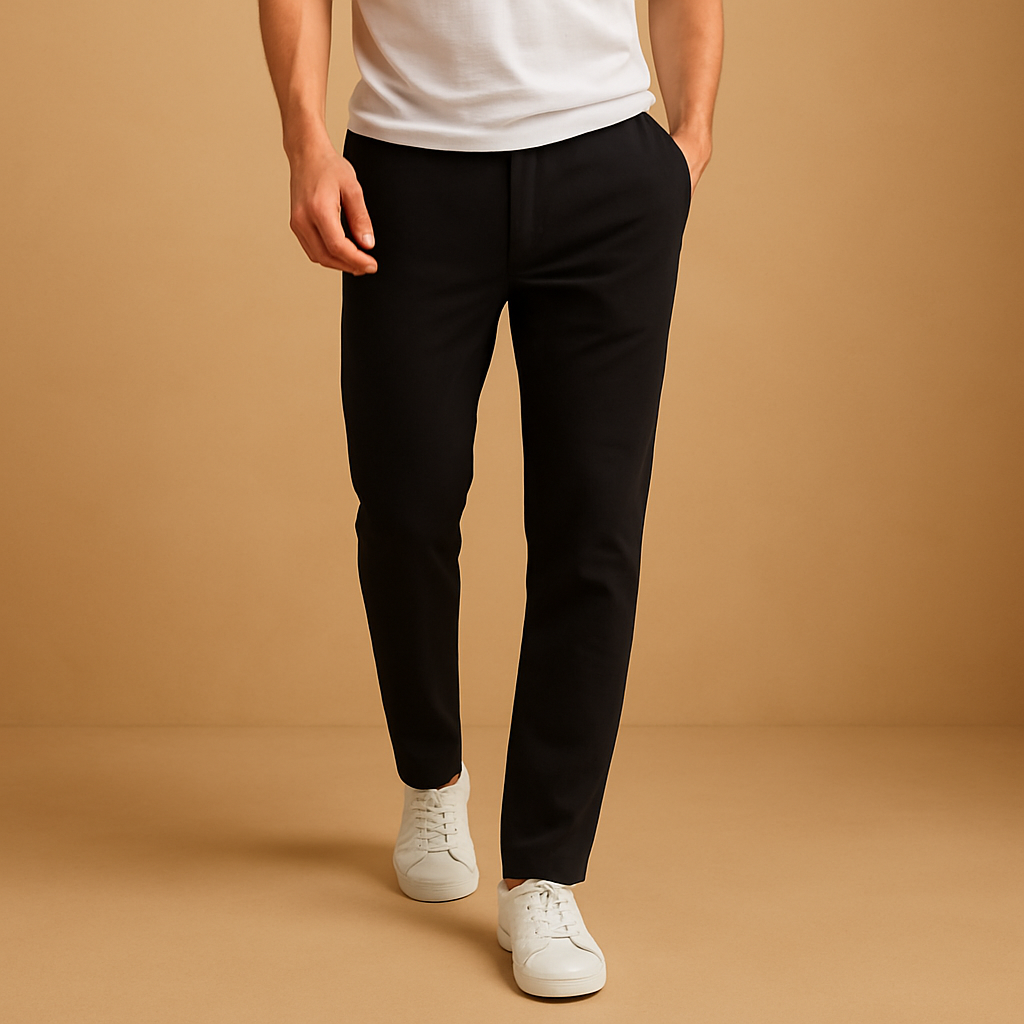 Herren-Baumwollhose mit Kordelzug – Lässig geschnittene, atmungsaktive Hose in voller Länge mit elastischem Bund für Reisen, Wochenenden und Freizeit im Alltag und Sommer