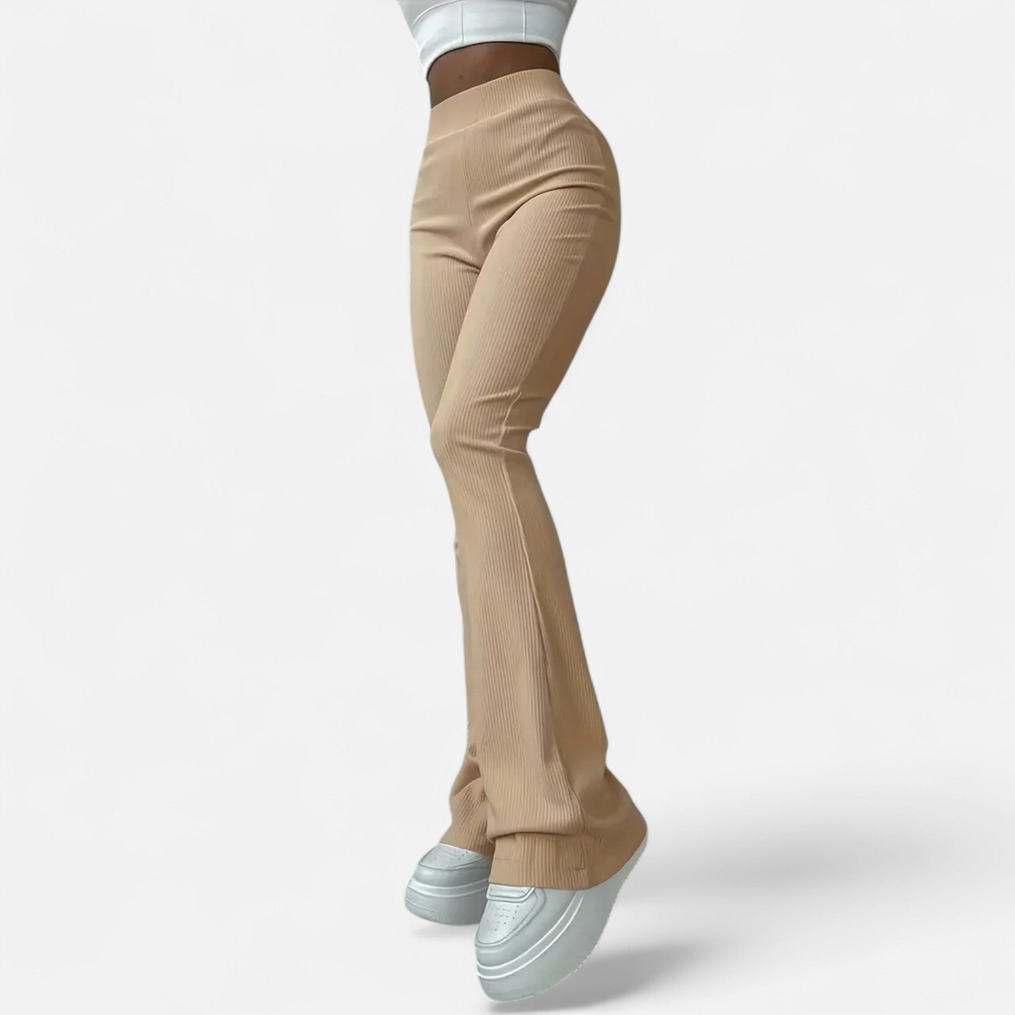 Valmonti | Women’s Slim Leggings – High-Waist Ribbed Elegance