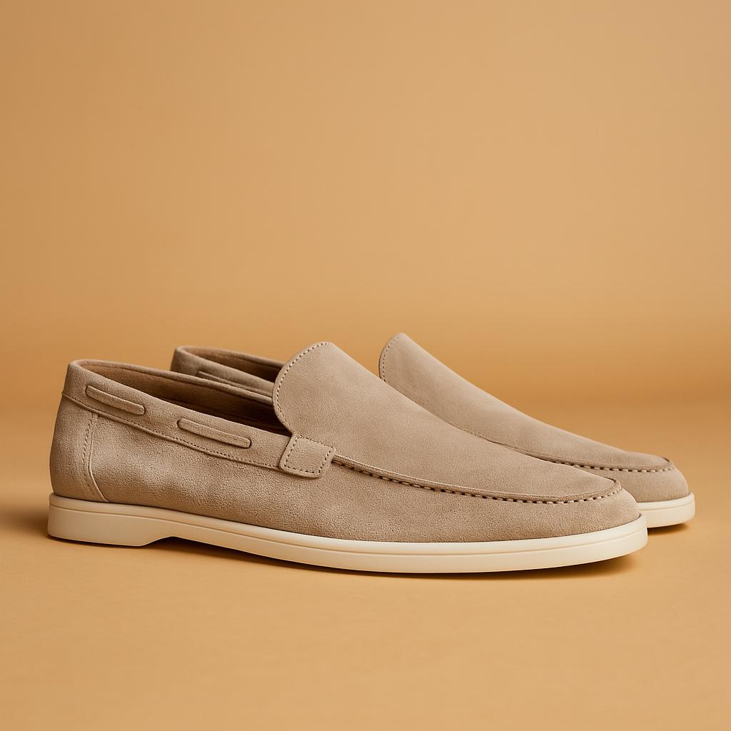 Men’s Suede-Look Slip-On Loafers – Comfortable Smart Casual Shoes with Flexible Sole for Work Weekend Travel and Everyday Wear