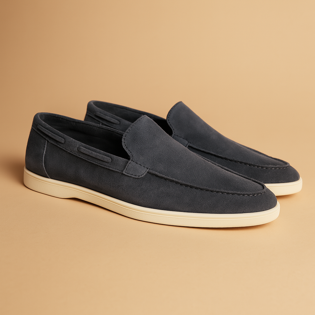 Men’s Suede-Look Slip-On Loafers – Comfortable Smart Casual Shoes with Flexible Sole for Work Weekend Travel and Everyday Wear