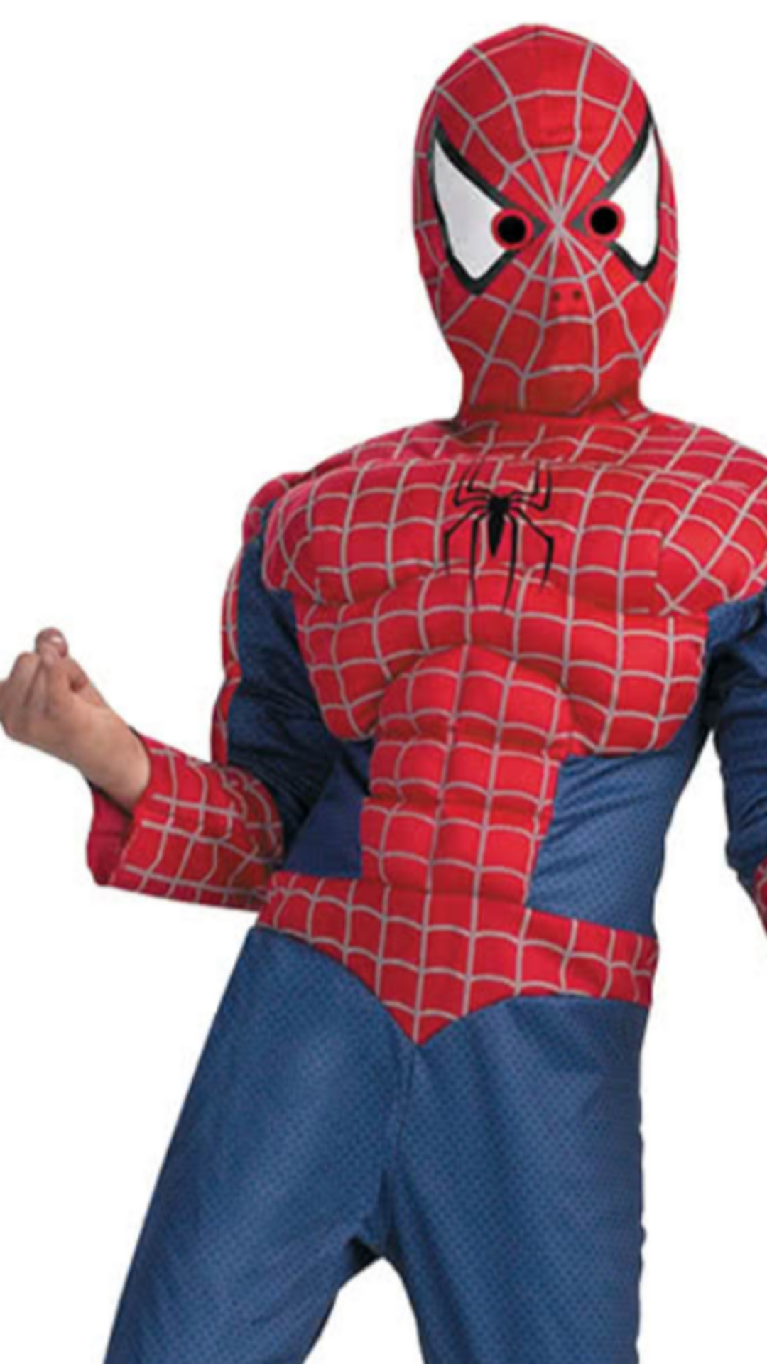 Dětský licencovaný halloweenský kostým superhrdiny Spidermana se svaly