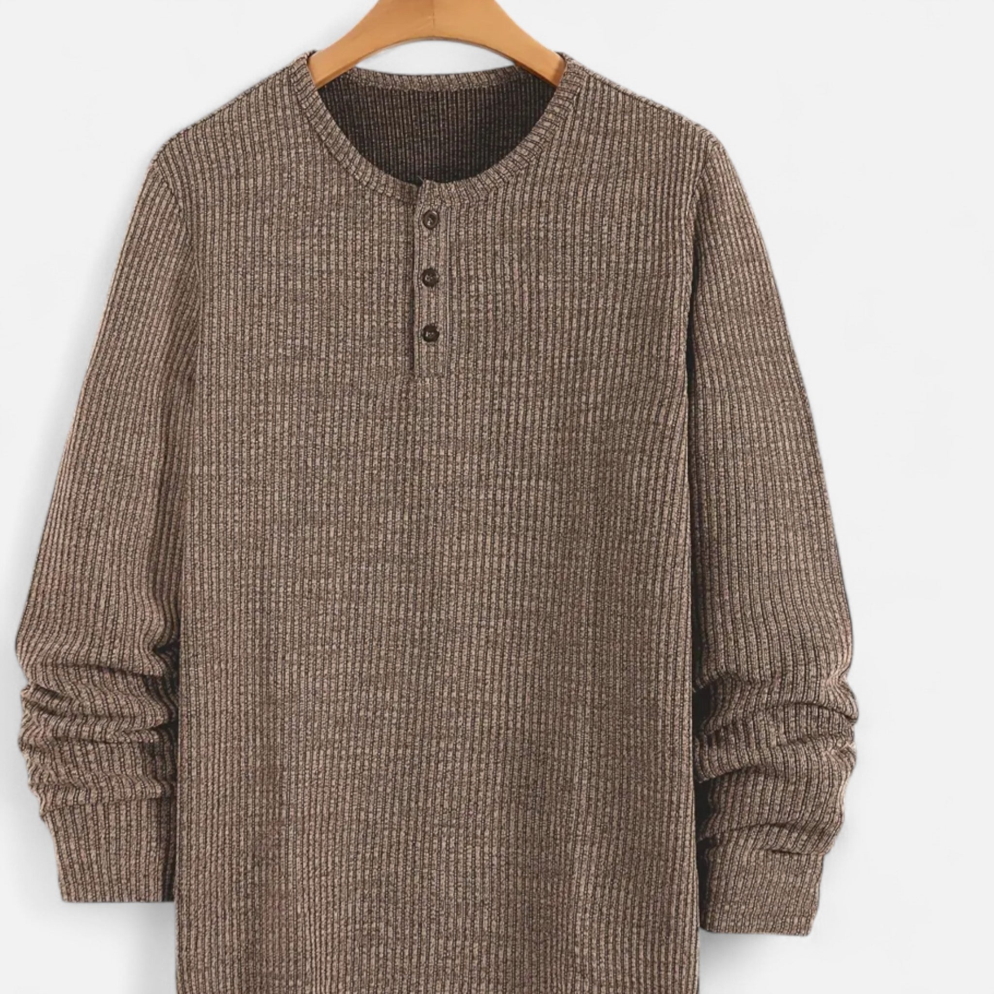 Valmonti | Men’s Cable-Knit Henley Sweater