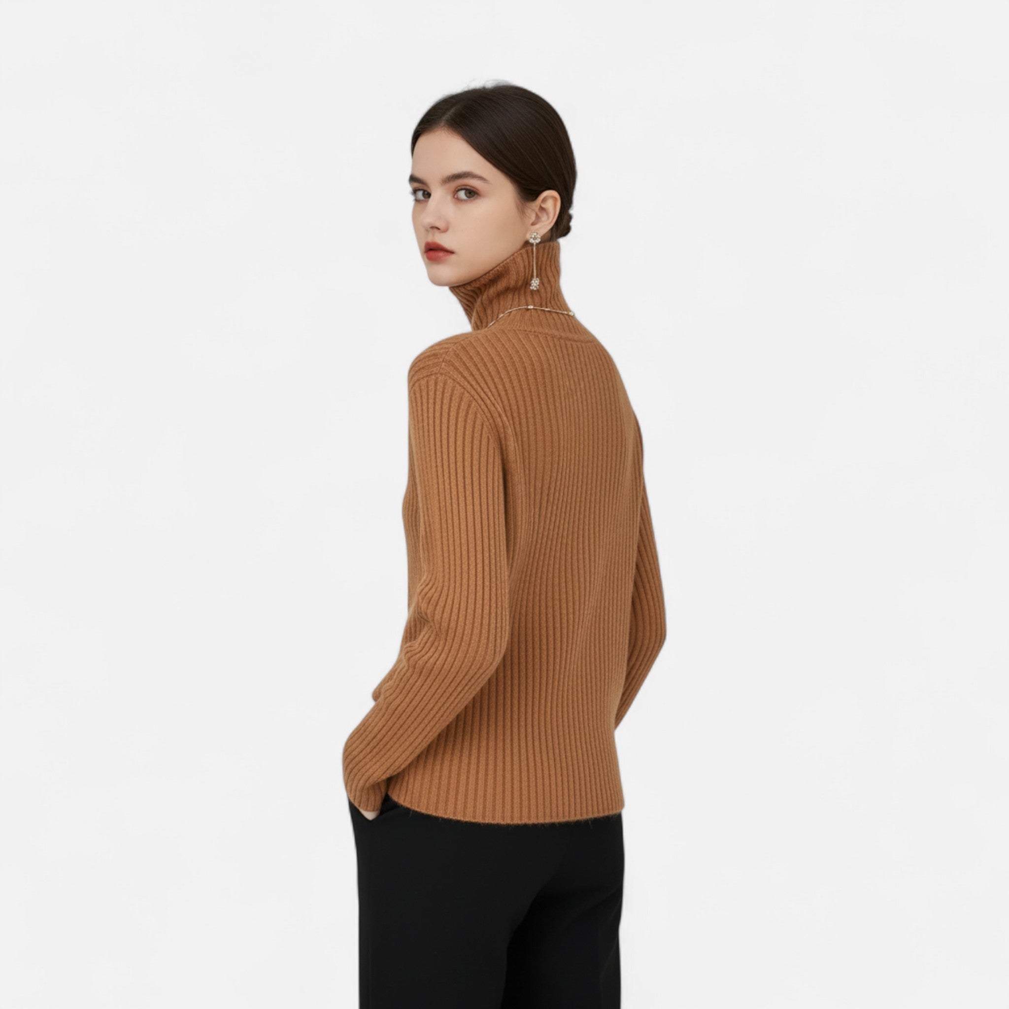 Valmonti | Women’s Thick Ribbed Turtleneck Sweater