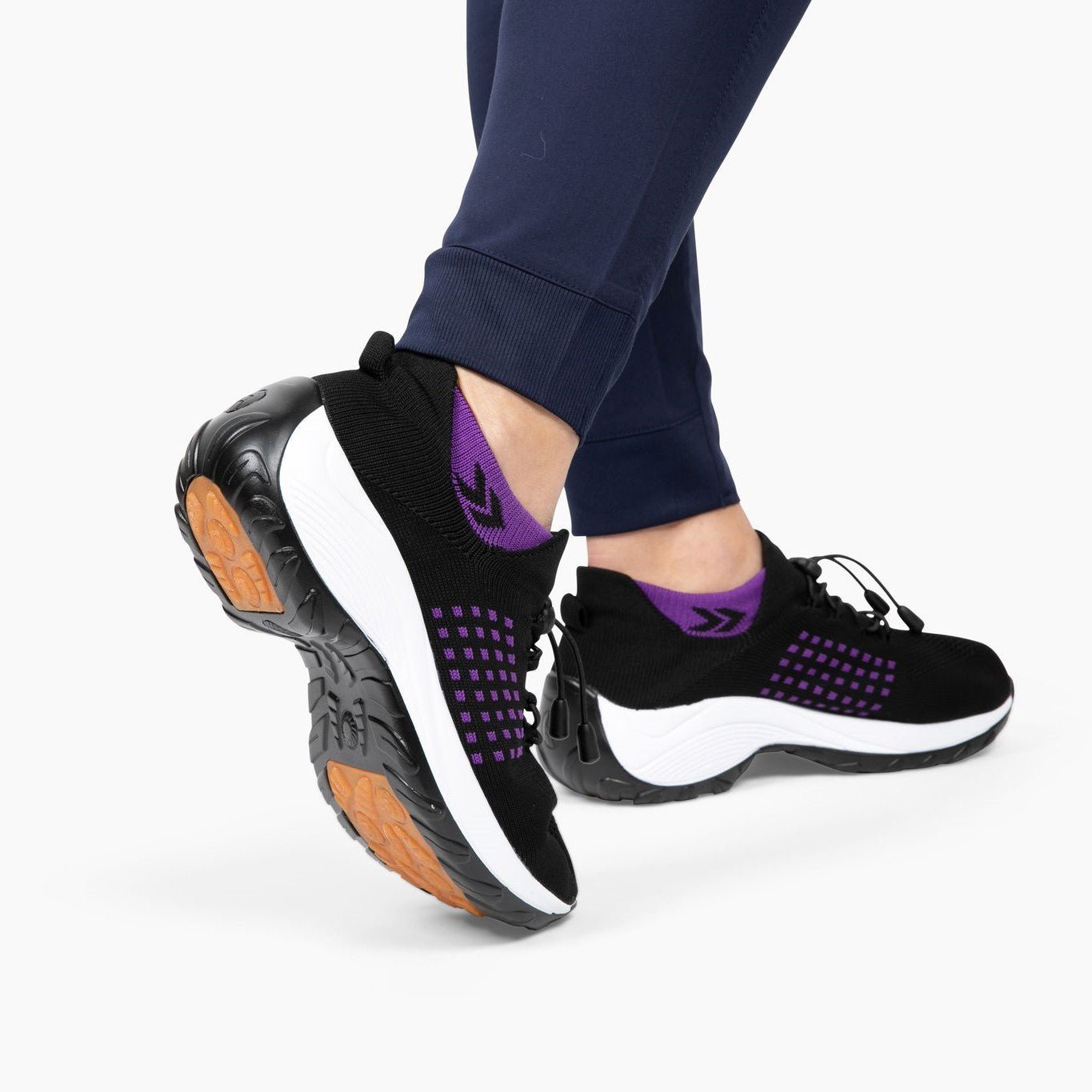 Women’s Knit Toggle Walking Shoes with Cushioned Sole