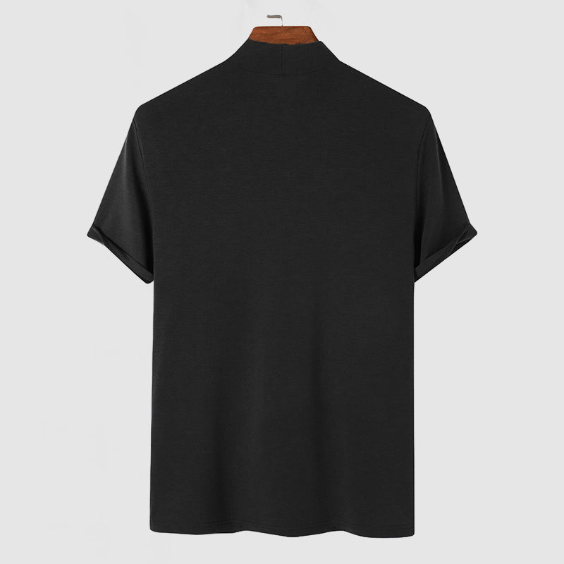 Ανδρικό Πολυτελές T-Shirt από Ελαστικό Βαμβάκι, Άνετο Καθημερινό Casual Μπλουζάκι για Όλες τις Εποχές σε Μαύρο, Λευκό και Γκρι