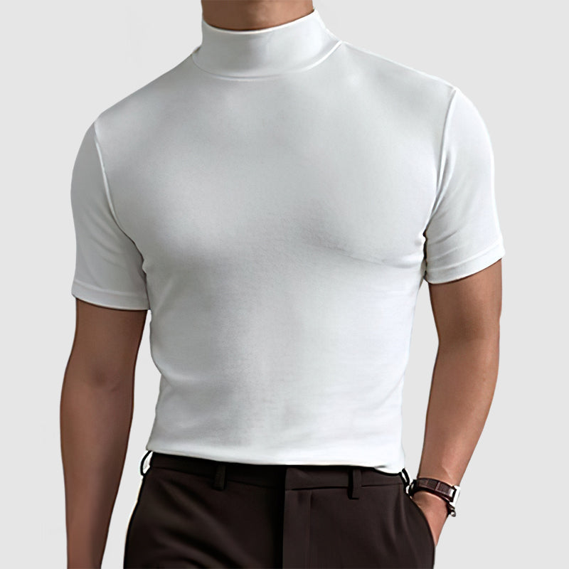 Ανδρικό Πολυτελές T-Shirt από Ελαστικό Βαμβάκι, Άνετο Καθημερινό Casual Μπλουζάκι για Όλες τις Εποχές σε Μαύρο, Λευκό και Γκρι