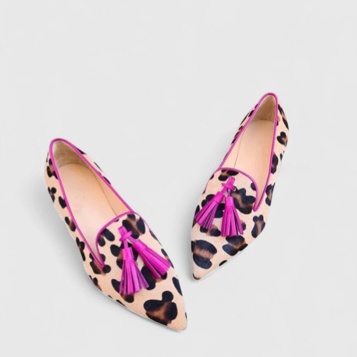 Women’s Printed Pointed Toe Loafers – Statement Slip-On Flats for Office and Weekend Wear