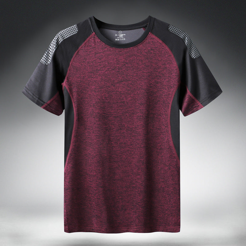 Męski sportowy T-shirt szybkoschnący - lekka, przewiewna koszulka treningowa z krótkim rękawem na siłownię, treningi biegowe, aktywność na świeżym powietrzu i aktywne lato