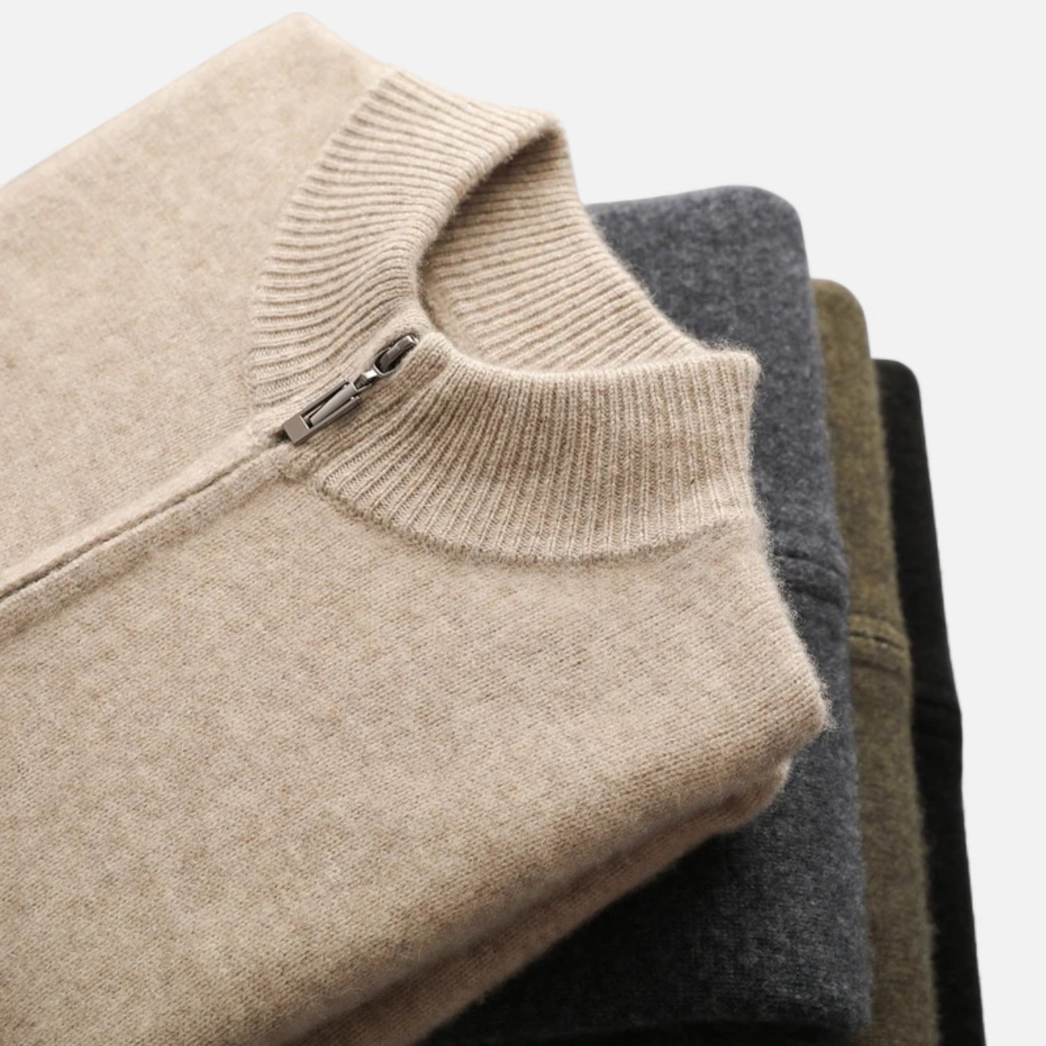 Valmonti | Men’s Cardigan – Merino Wool Zippered Elegance