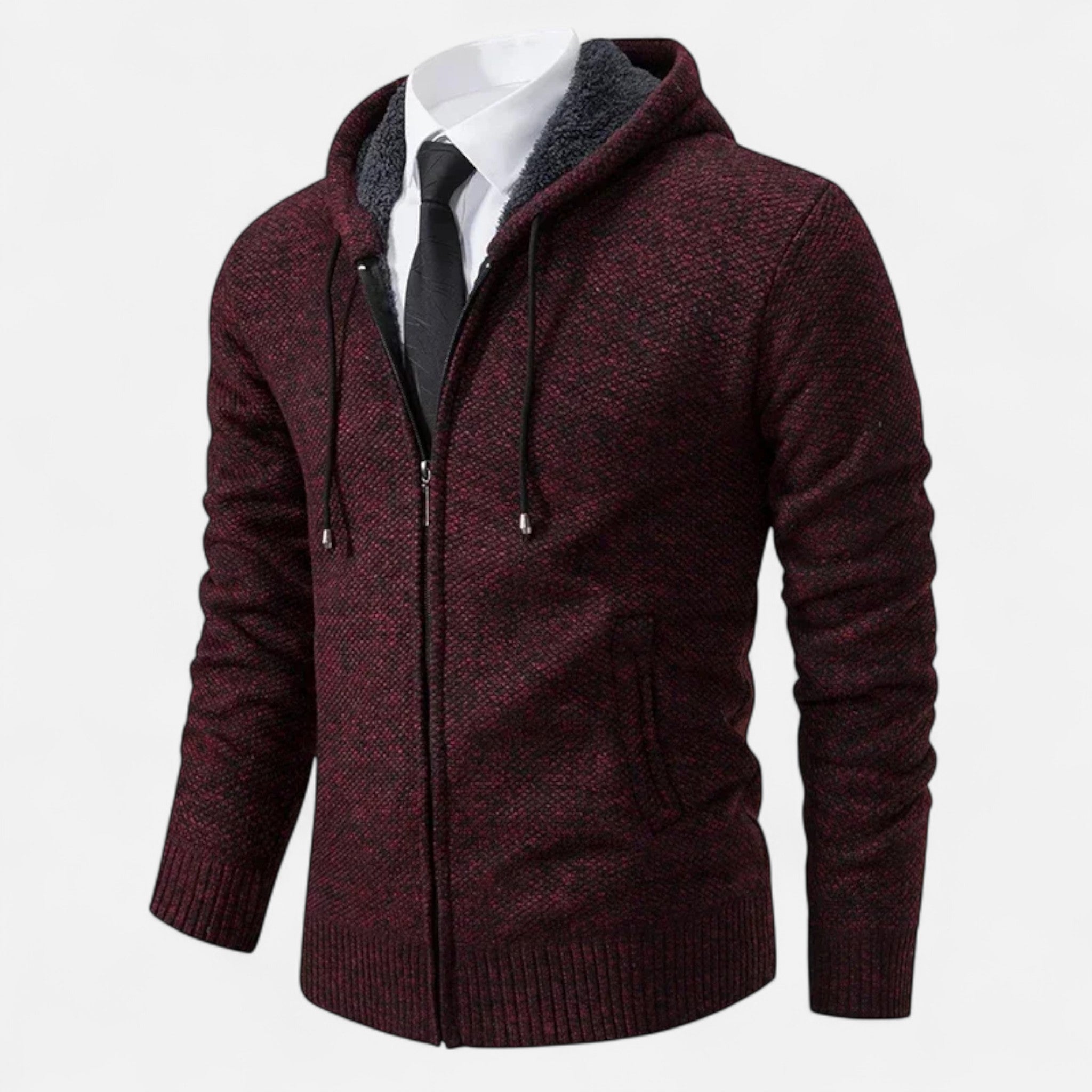 Valmonti | Men’s Zipper Cardigan – Refined Stand-Collar Elegance