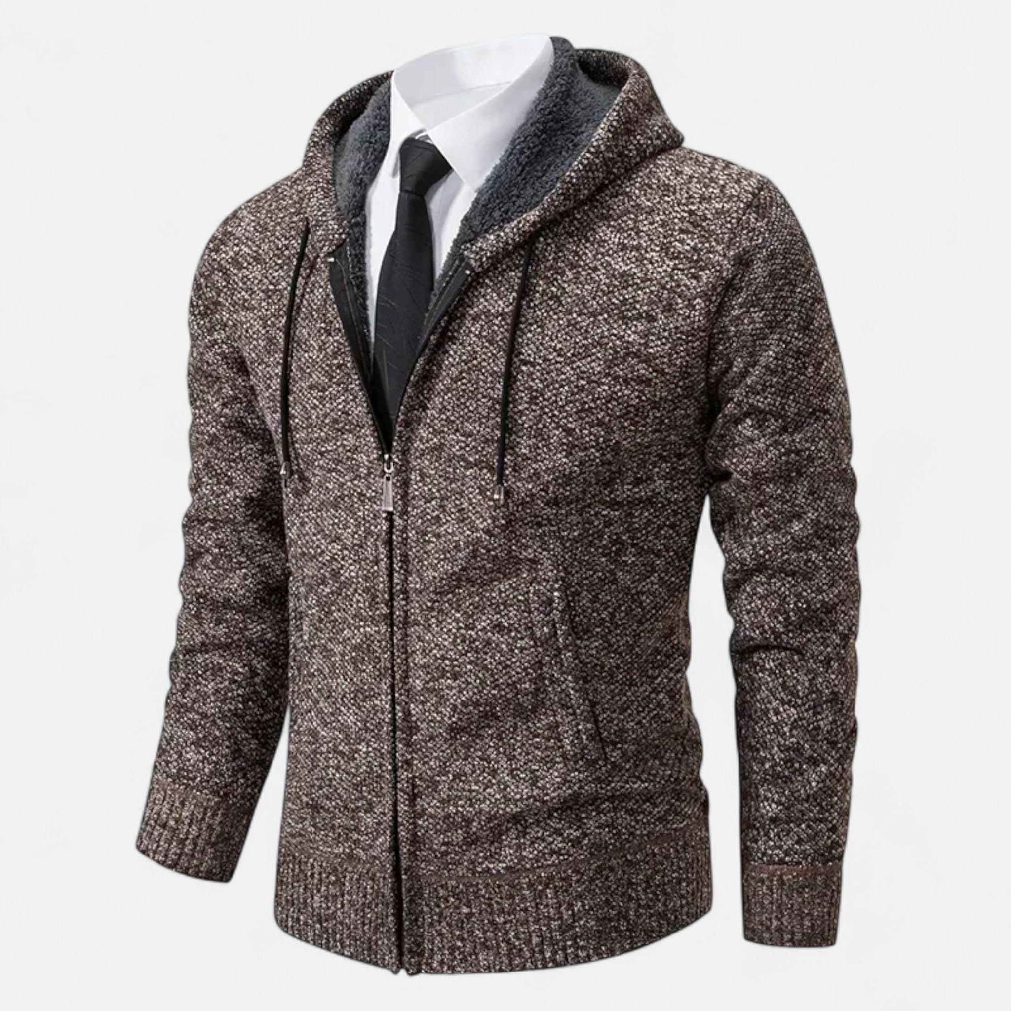 Valmonti | Men’s Zipper Cardigan – Refined Stand-Collar Elegance