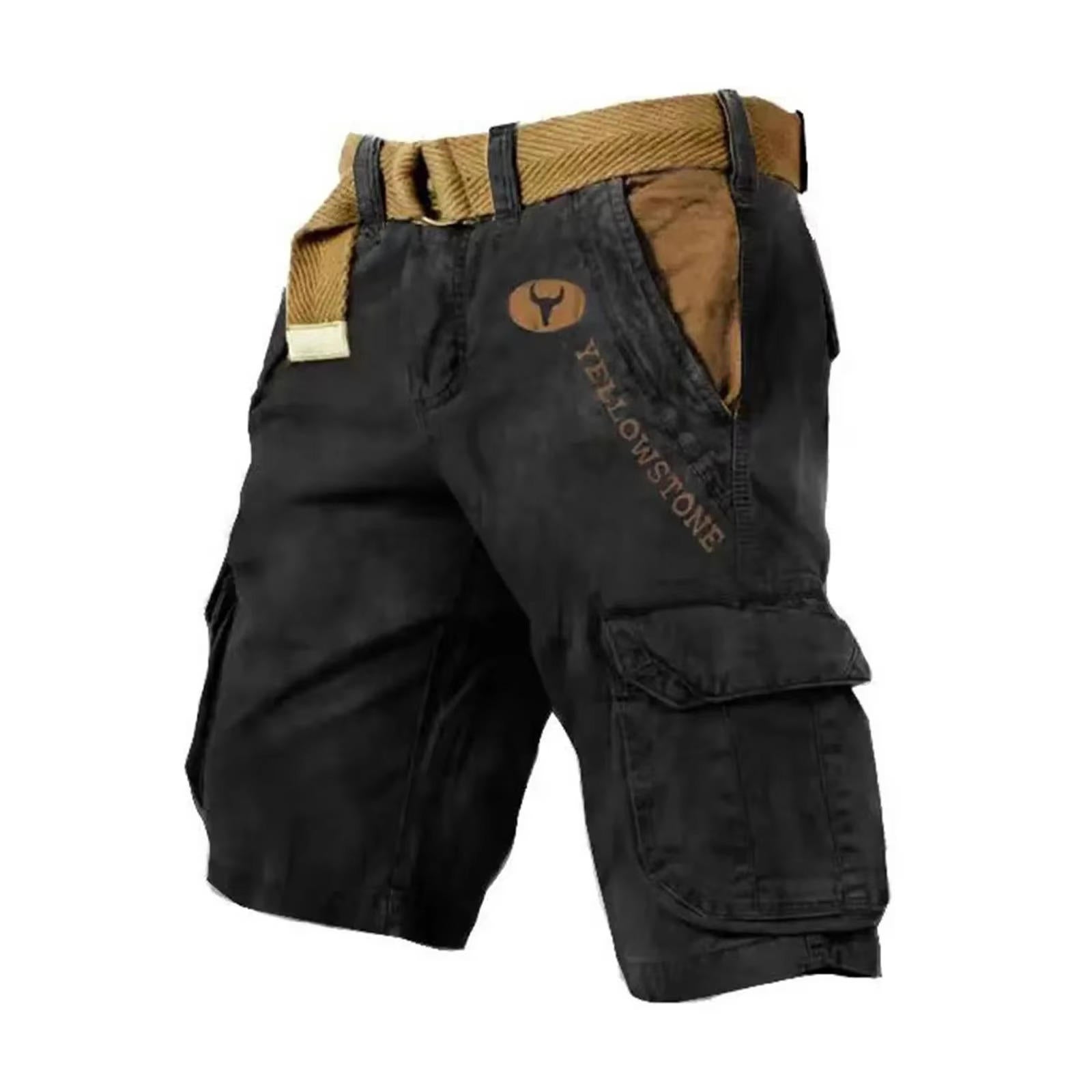 Men’s Washed Cargo Shorts Relaxed Utility Outdoor Summer Fit