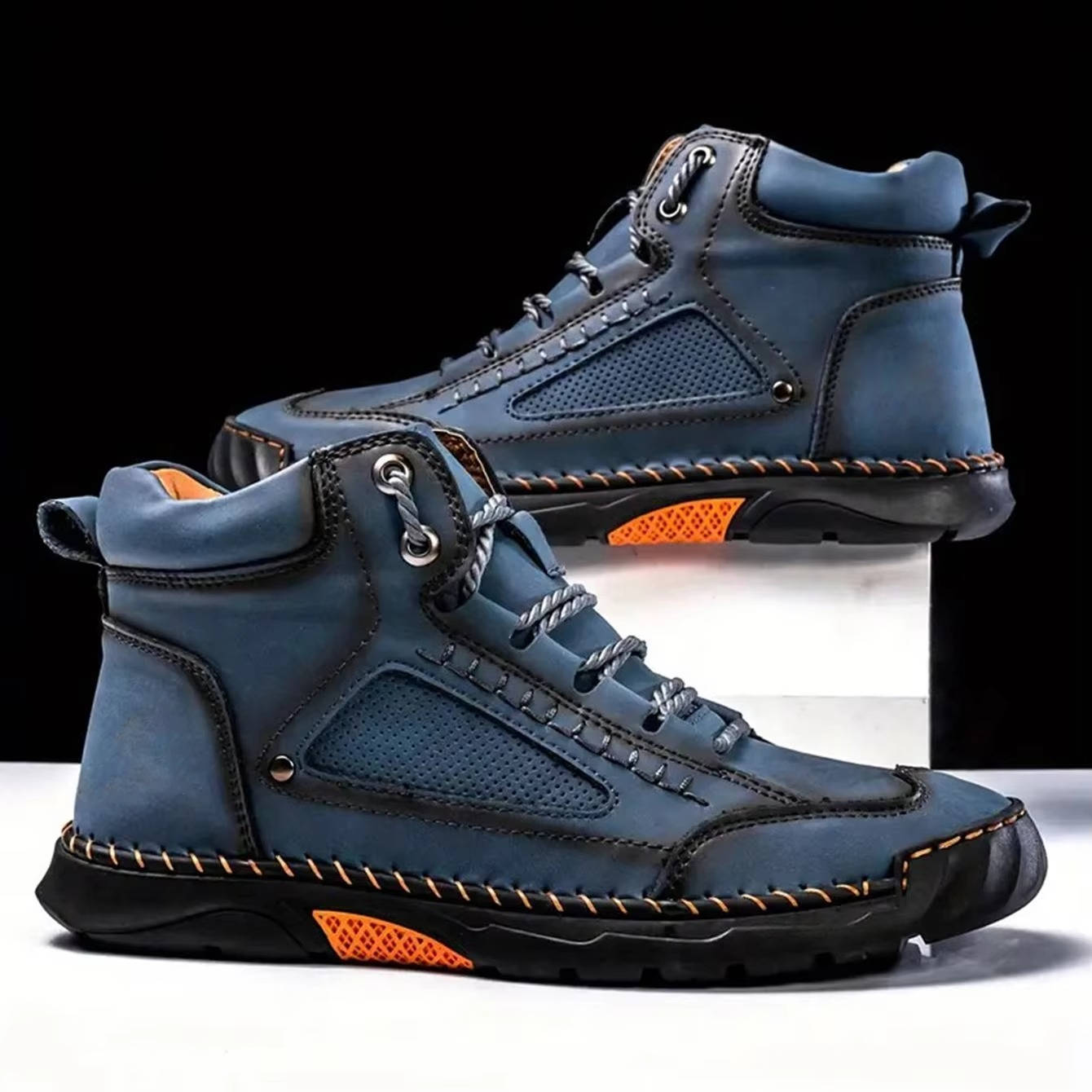 Men’s Hand Stitched Ankle High Lace Up Outdoor Boots