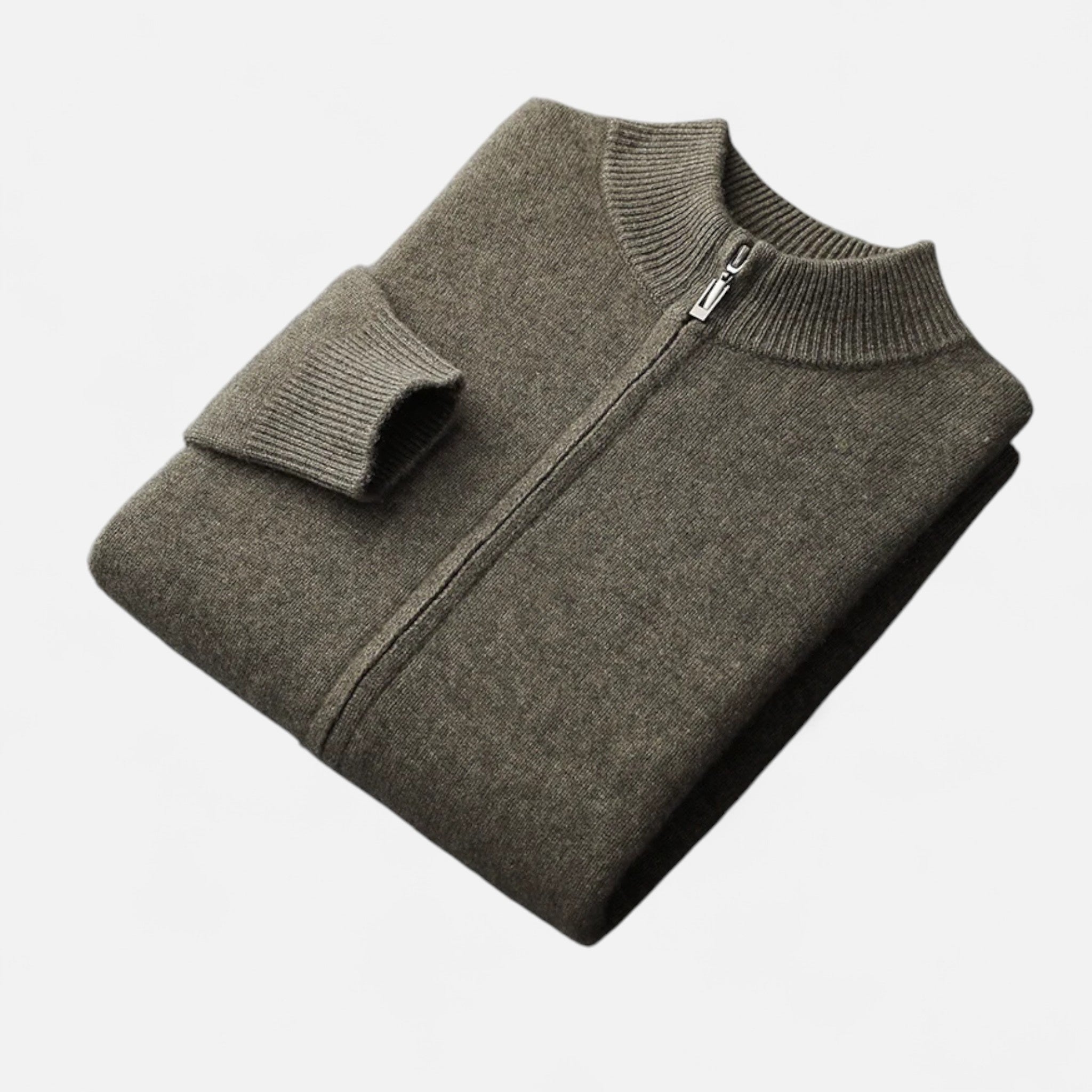 Valmonti | Men’s Cardigan – Merino Wool Zippered Elegance
