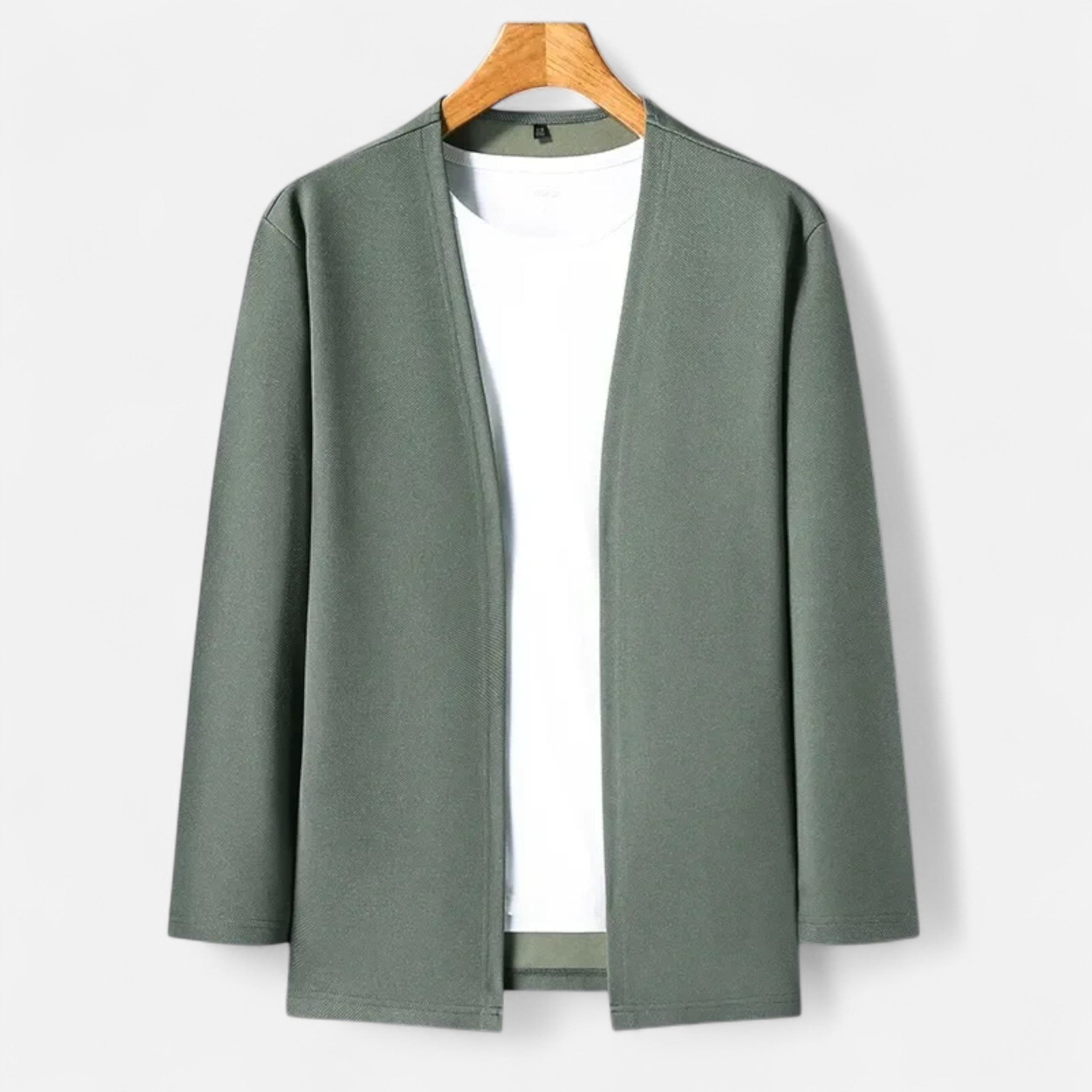 Valmonti | Men’s Cardigan Cloak – Refined Long-Sleeve Elegance