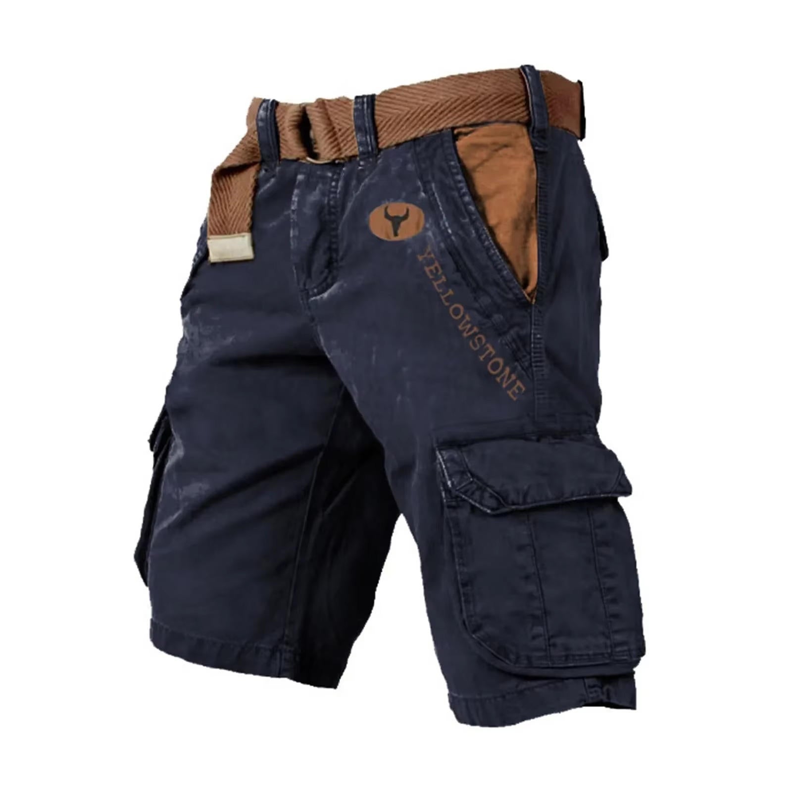 Men’s Washed Cargo Shorts Relaxed Utility Outdoor Summer Fit