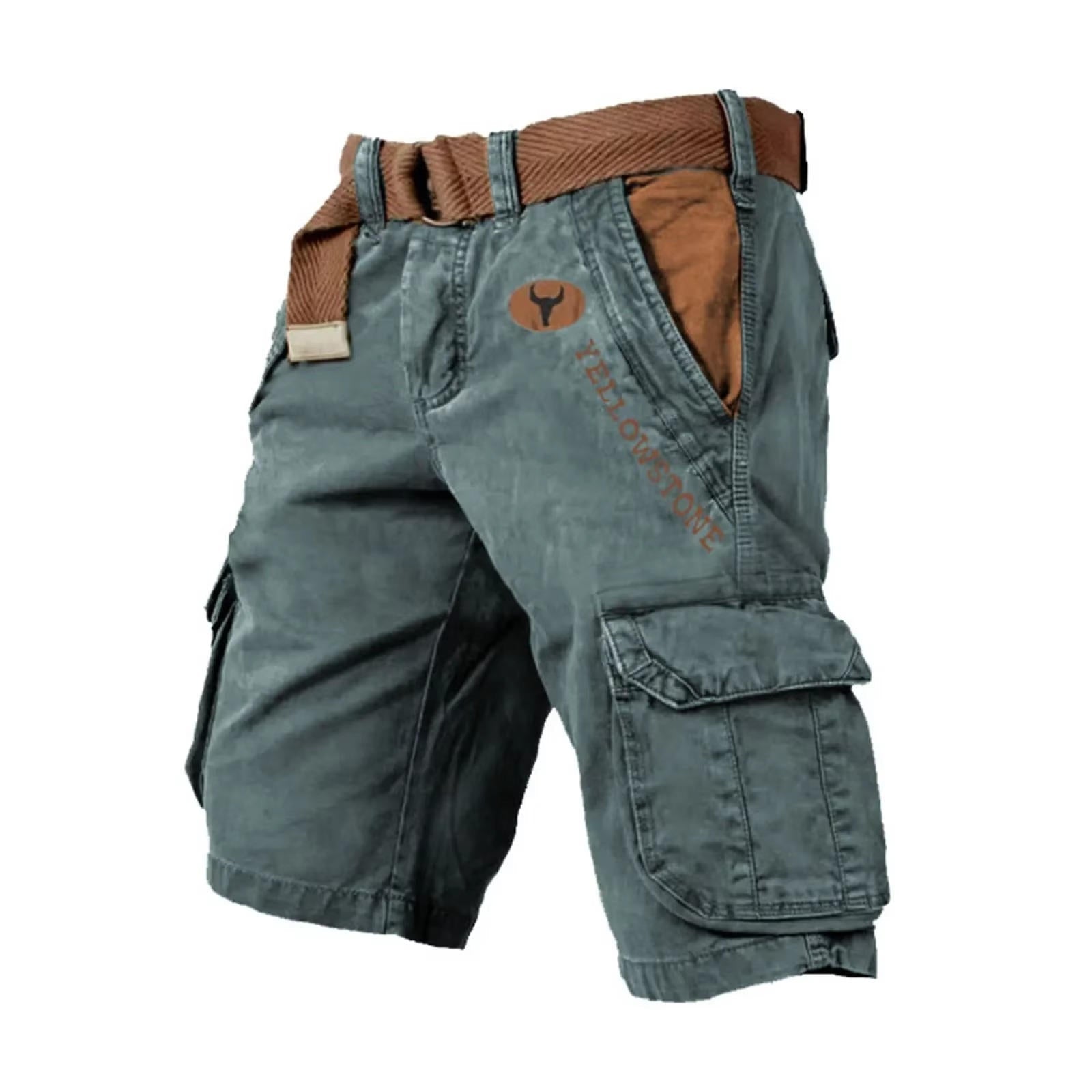 Men’s Washed Cargo Shorts Relaxed Utility Outdoor Summer Fit