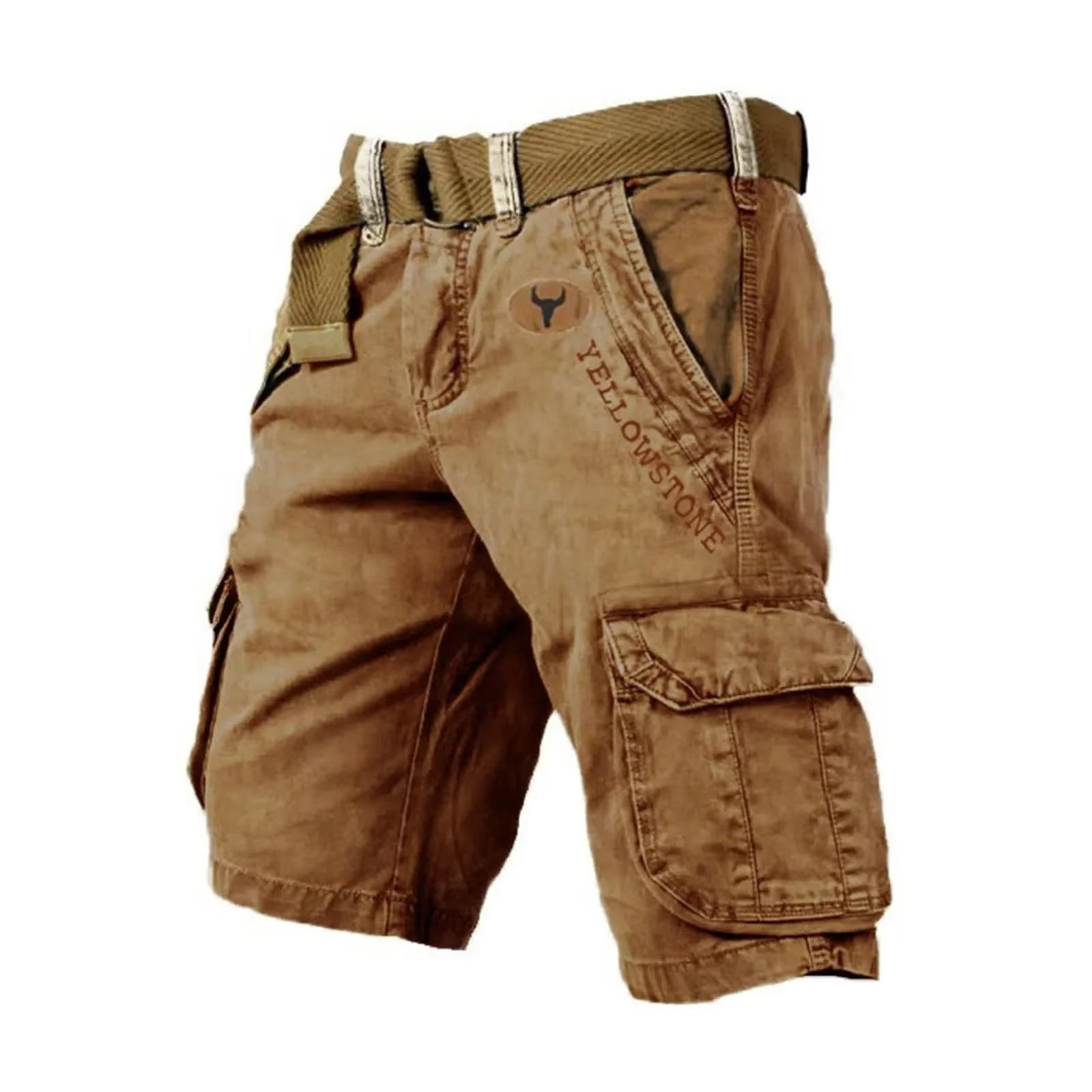 Men’s Washed Cargo Shorts Relaxed Utility Outdoor Summer Fit