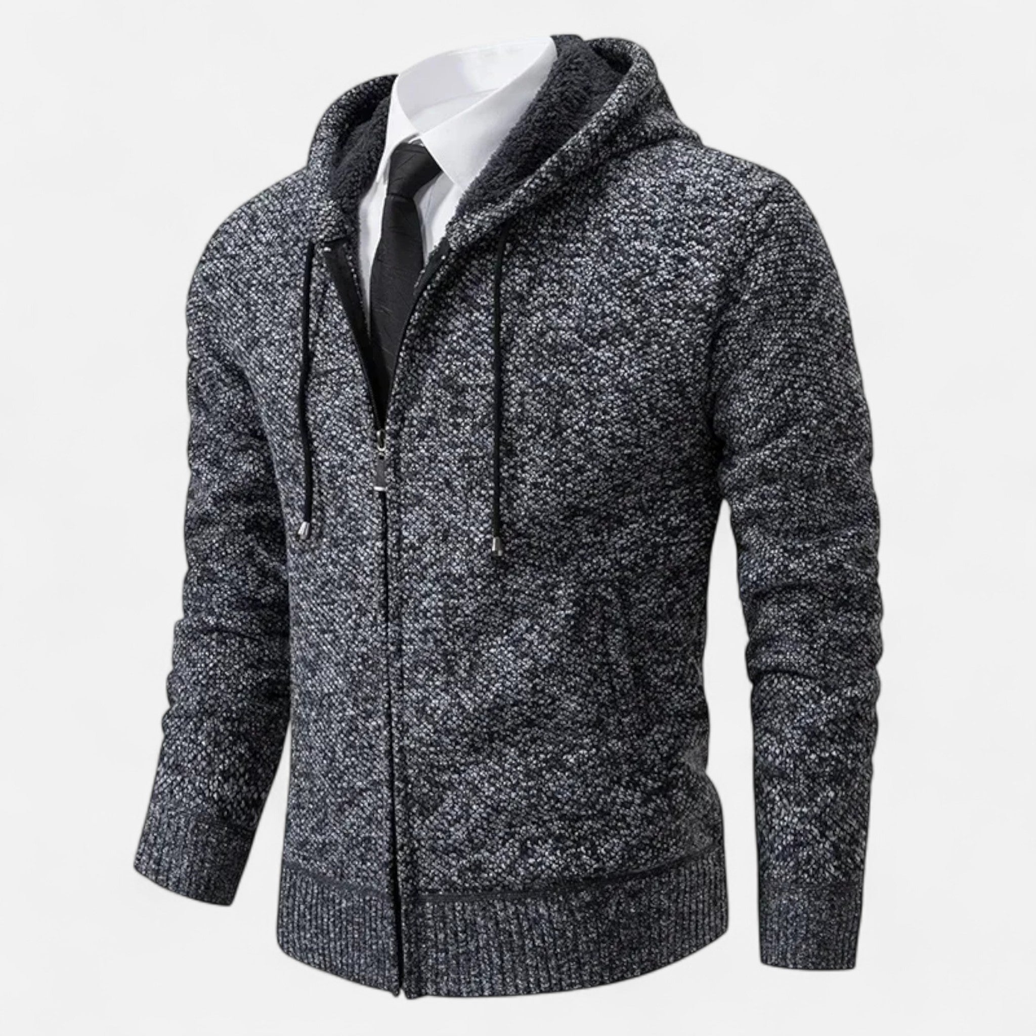 Valmonti | Men’s Zipper Cardigan – Refined Stand-Collar Elegance