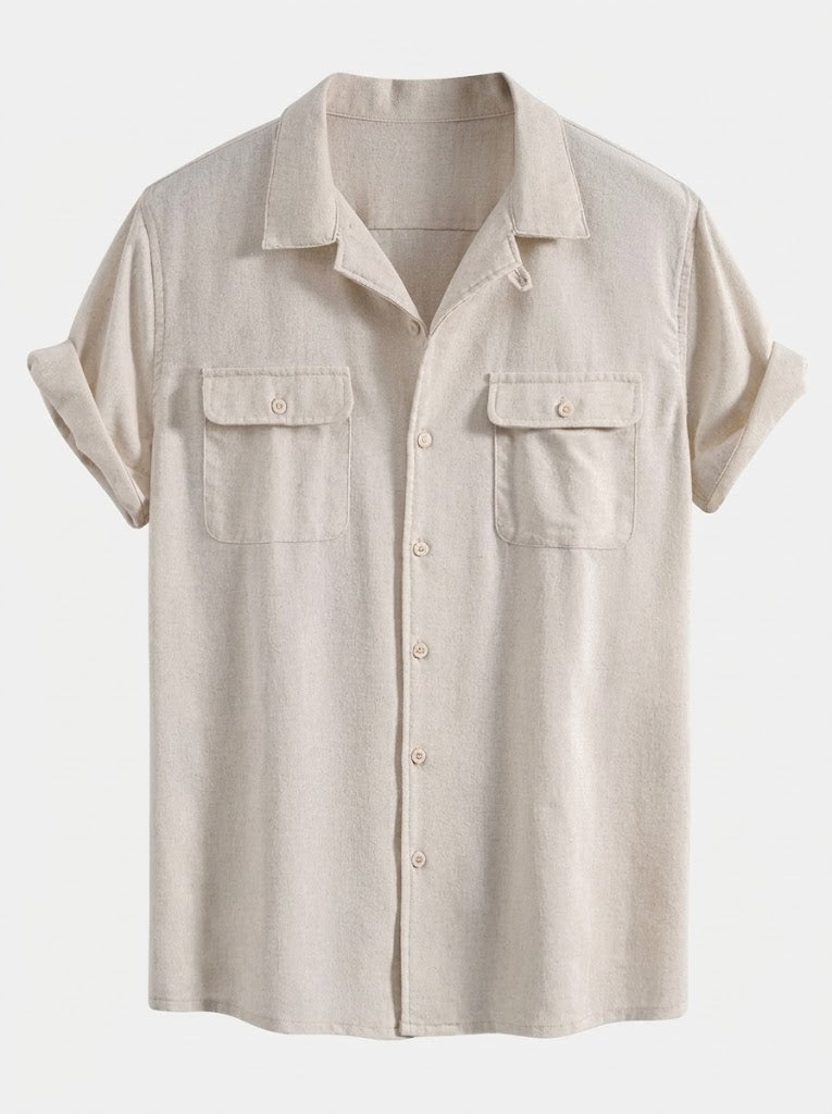 Afslappet sommersæt med skjorte og bukser til mænd – skjorte med cubansk krave til et smart, afslappet outfit