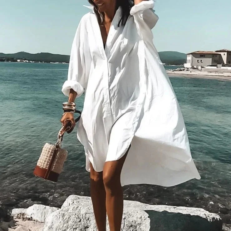 ladies oversized shirt dress Women’s Breathable Long Sleeve Holiday Cover-Up fits bust around 79 Saylor Satin Pleated Floral beautiful african print dress Size:48