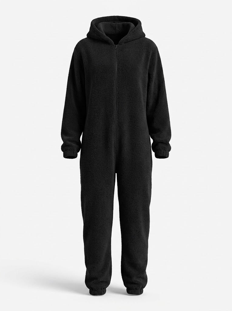 Women’s Hooded Fleece Onesie – Cosy Zip-Up Winter Loungewear for Cold Nights