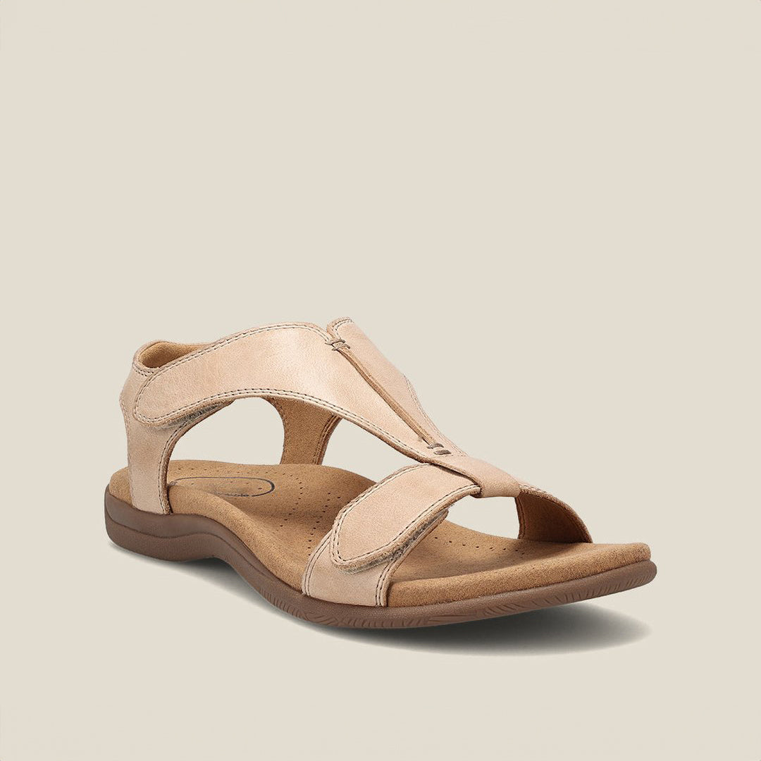 Women's Open Toe T Strap Flat Sandals with Adjustable Fastening – Casual Summer Walking Sandals for Everyday Wear