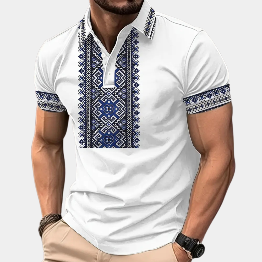 Tricou Polo Bărbați Brodat Model Detaliu Croială Slim Top Casual