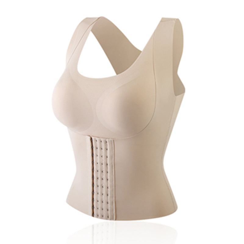 Women’s Longline Support Bra – Front-Fastening Waist-Shaping Style for Everyday Wear