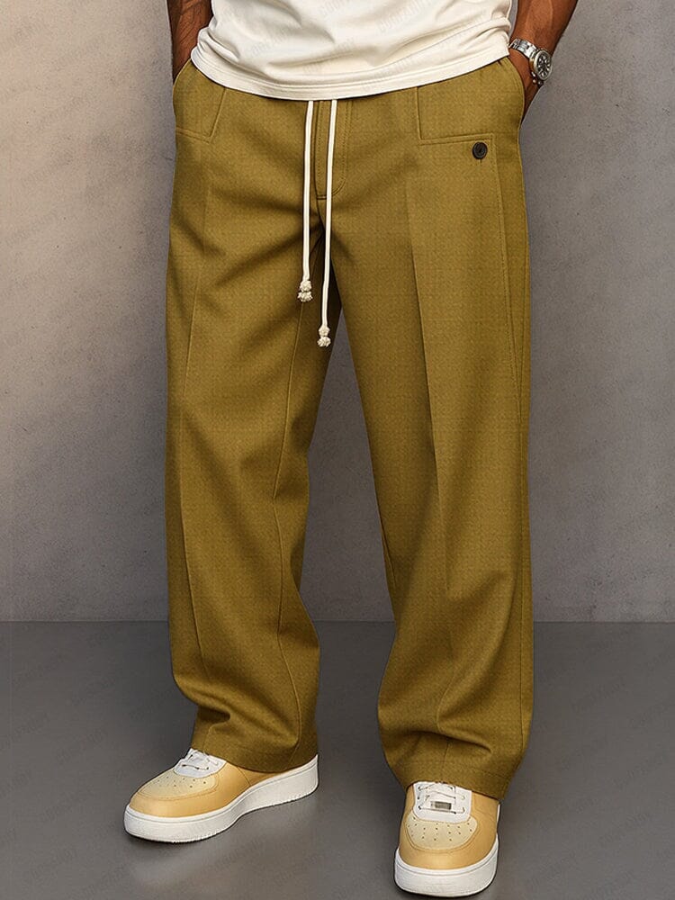 Pantaloni bărbătești croiți cu șnur – pantaloni smart-casual lejeri pentru birou și evenimente