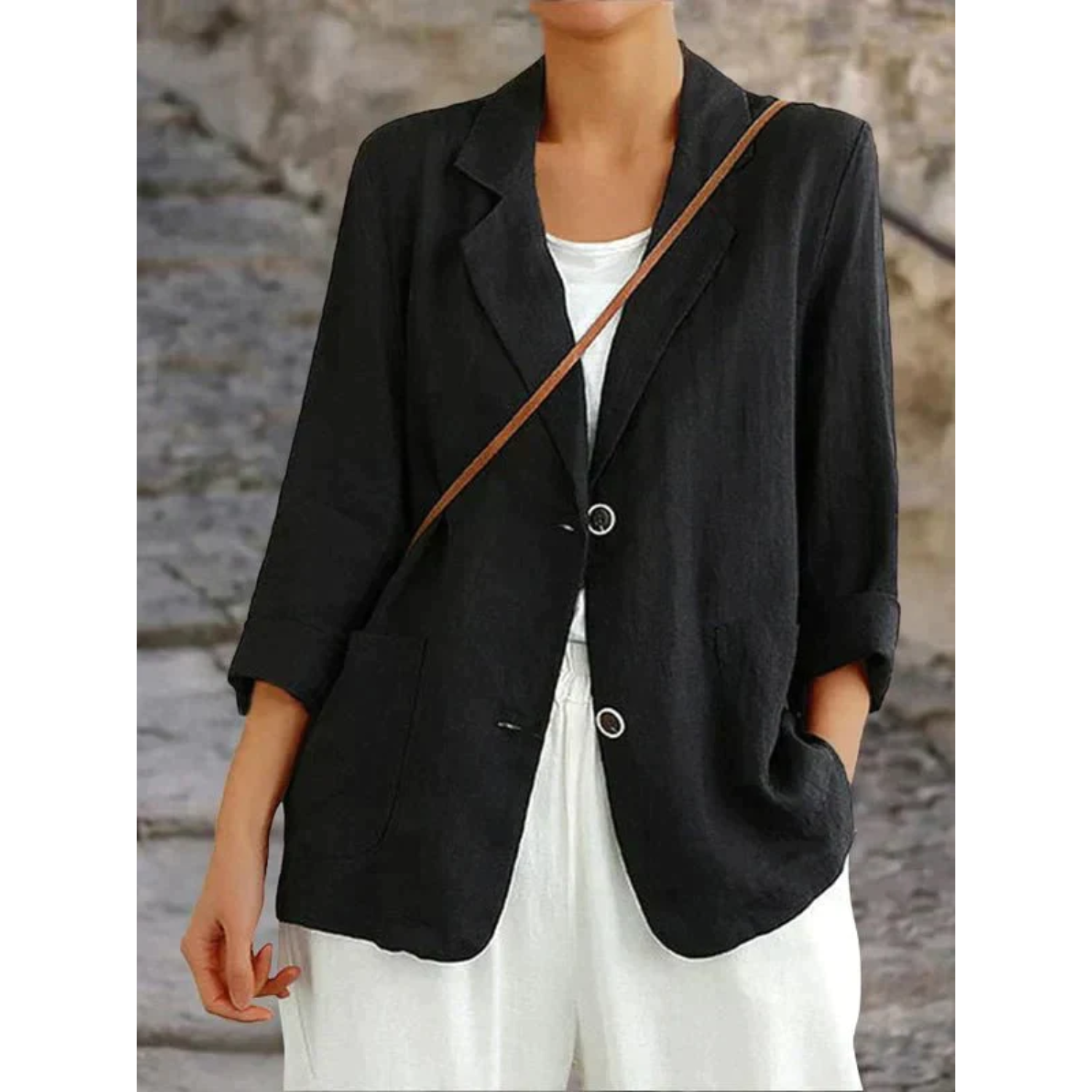 Dameslinnen blazer – Lichtgewicht, elegant, ademend, smart-casual getailleerd jasje
