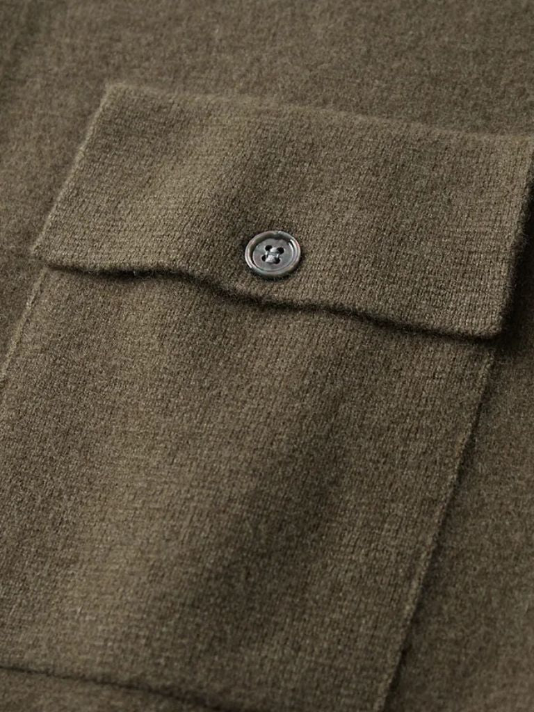 Herren-Strick-Cardigan mit Kragen und Knopfleiste - langärmeliger Pullover mit Taschen fürs Büro im Smart-Casual-Stil und zum alltäglichen Layering