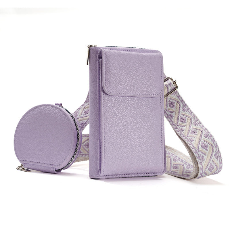 Bolso bandolera para mujer con correa ancha estampada para teléfono