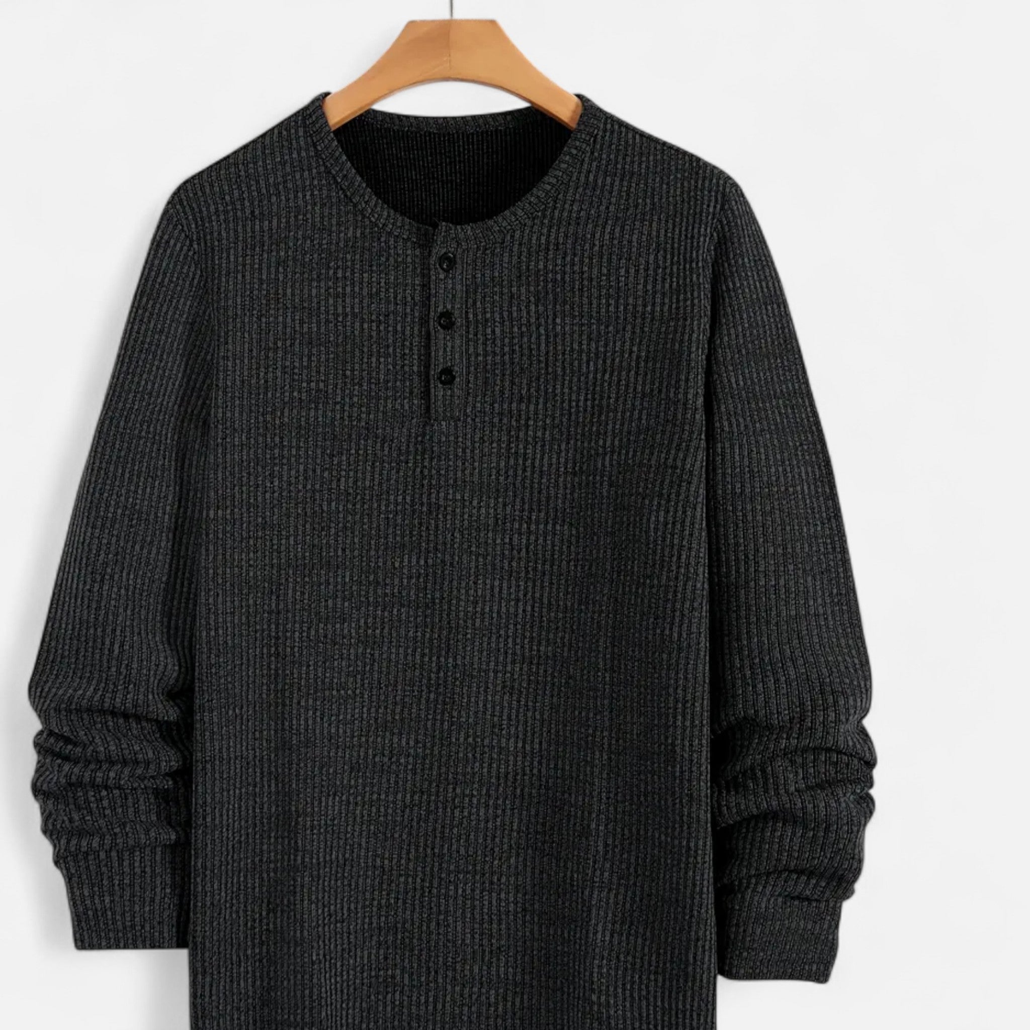 Valmonti | Men’s Cable-Knit Henley Sweater