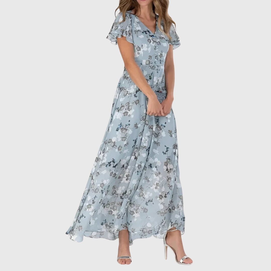 Vestido largo floral para mujer, favorecedor y elegante para el día a día