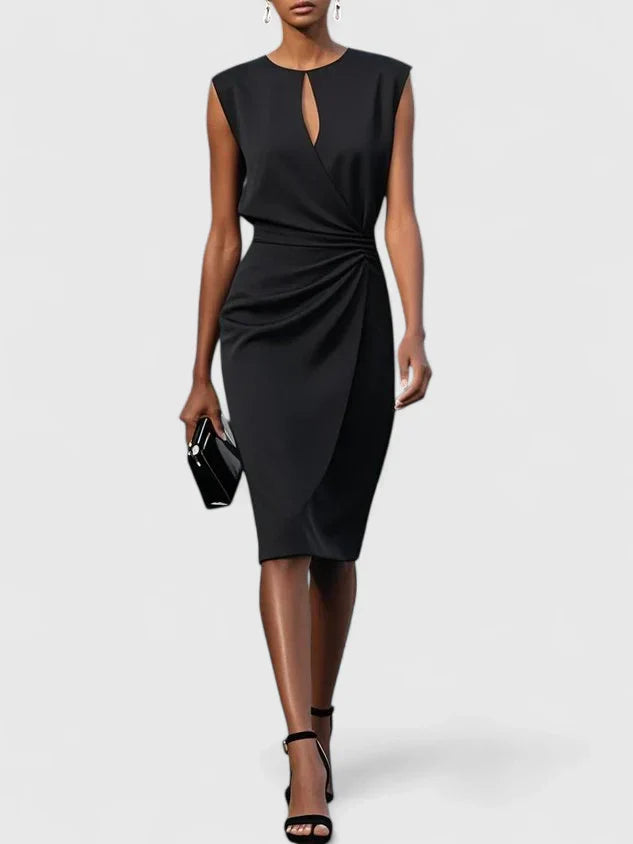 Women’s Ruched Waist Midi Dress Elegant Occasion Style
