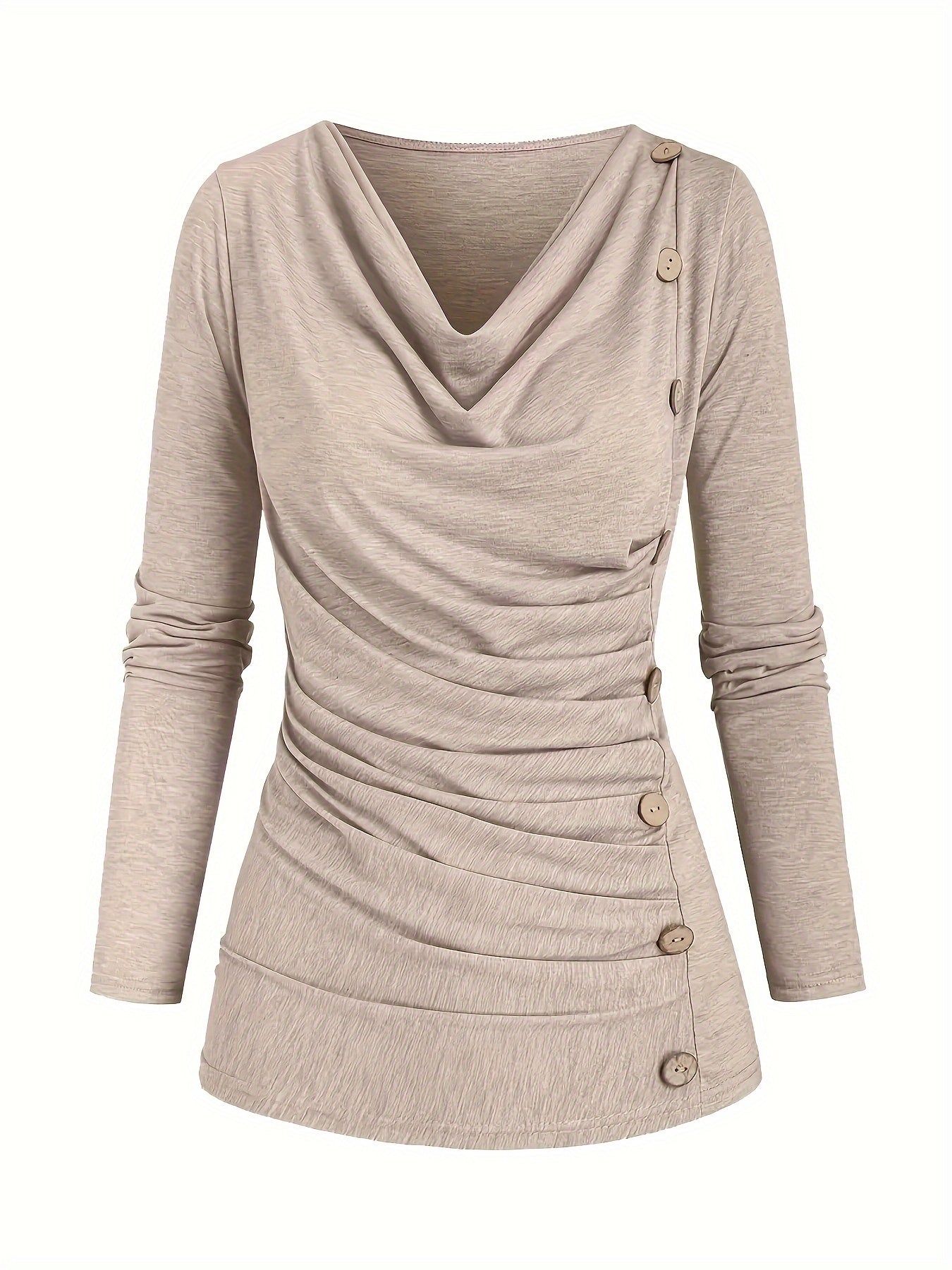 Maglia Casual Donna in Maglia con Collo Alto e Dettagli a Volant Moda Quotidiana alla Moda Leggera e Confortevole